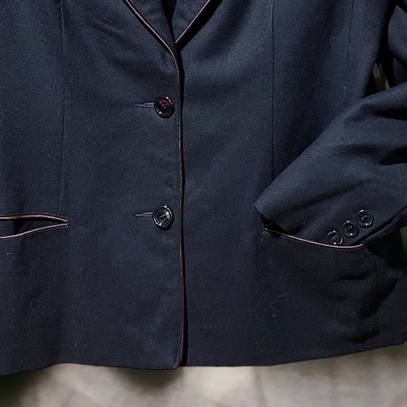 Anne Klein Vintage Ladies sz 12 Navy Wool Blazer - Picture 7 of 11